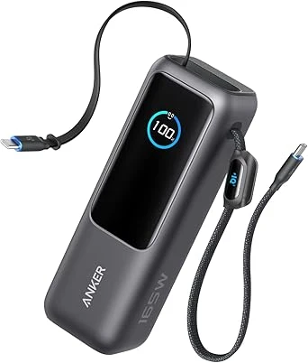 Anker 25000mAh 165W power bank with built-in foldable cables
