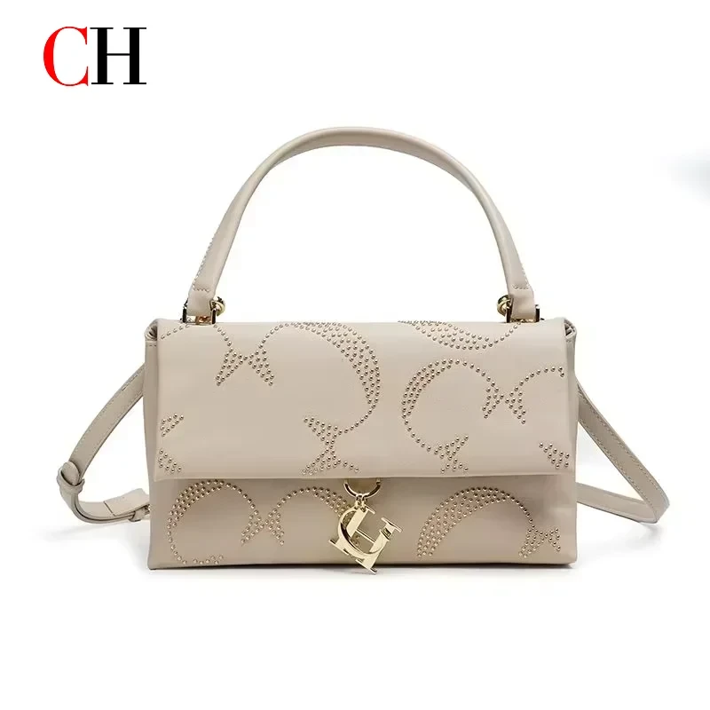 CH women's crossbody bag with modern leather and classic gold chain