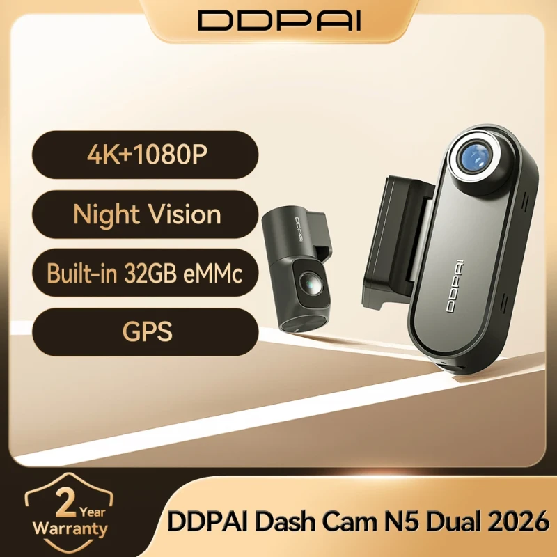 DDPAI N5 Dual 4K HDR dash cam front and rear with AI night vision and WiFi 6