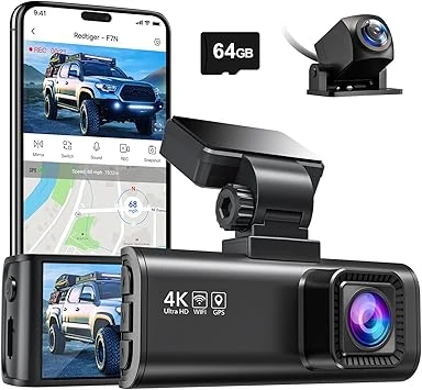 Red Tiger F7N 4K dual dash cam with 3.2-inch screen for cars